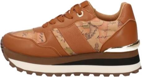 Alviero Martini 1a Classe Bruine Sneakers met Geo Classic Patroon Brown Dames