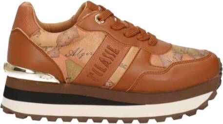 Alviero Martini 1a Classe Bruine Sneakers met Geo Classic Patroon Brown Dames