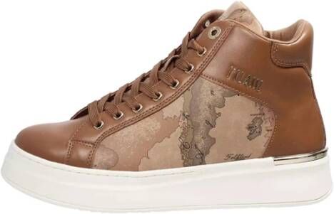 Alviero Martini 1a Classe Bruine Sneakers met Geo Classic Print Brown Dames