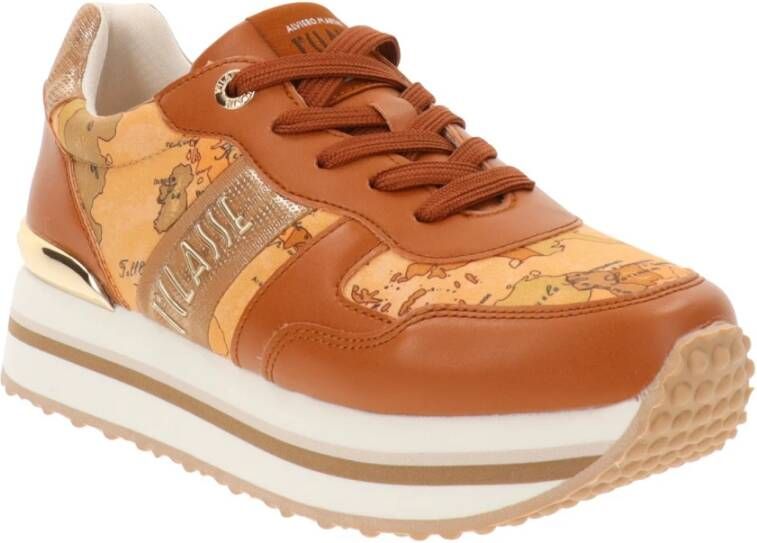 Alviero Martini 1a Classe Damesneakers van Kunstleer en Stof Brown Dames