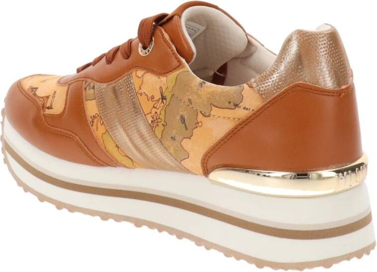 Alviero Martini 1a Classe Damesneakers van Kunstleer en Stof Brown Dames