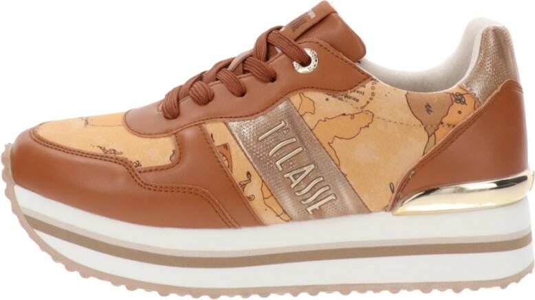 Alviero Martini 1a Classe Damesneakers van Kunstleer en Stof Brown Dames