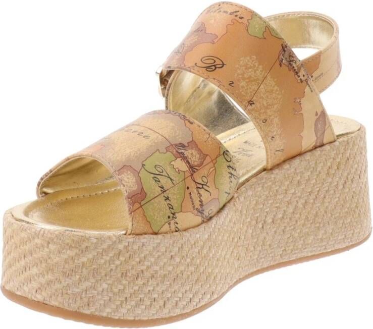 Alviero Martini 1a Classe Elegante Sandalen van Kunstleer Beige Dames