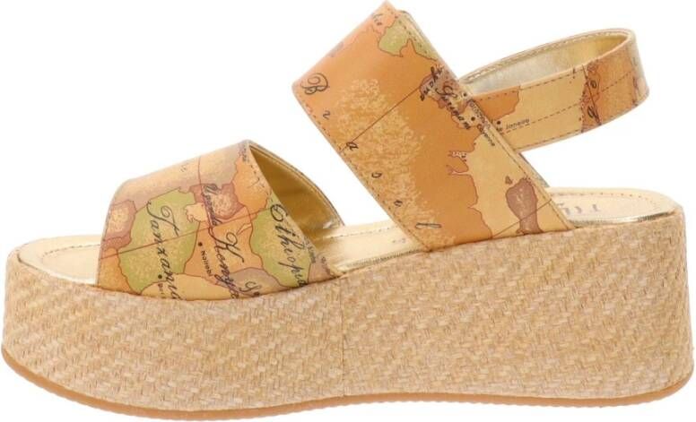 Alviero Martini 1a Classe Elegante Sandalen van Kunstleer Beige Dames