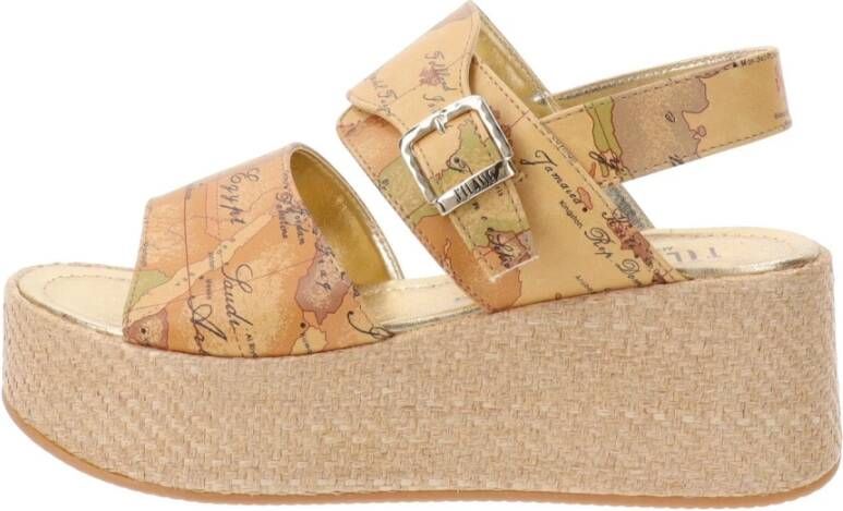 Alviero Martini 1a Classe Elegante Sandalen van Kunstleer Beige Dames