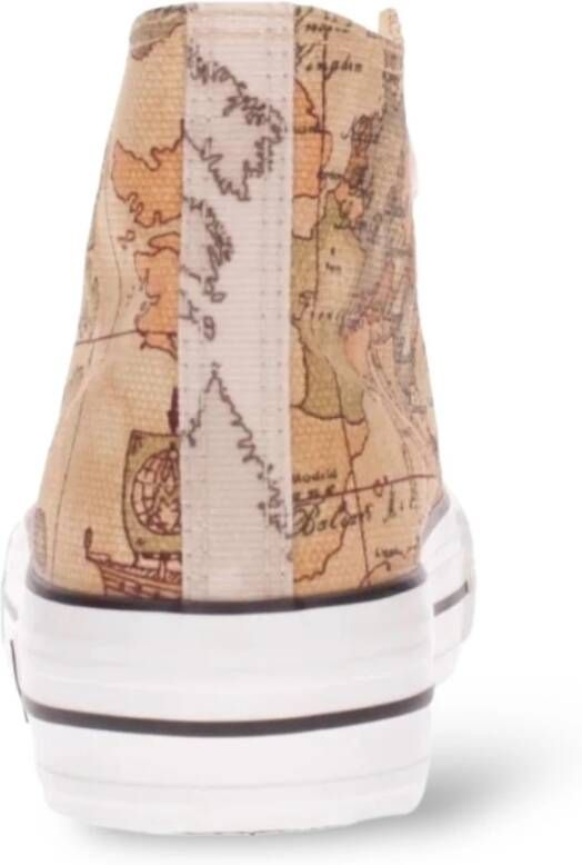 Alviero Martini 1a Classe Geo Classic High Top Canvas Sneakers Beige Dames