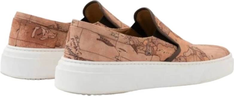 Alviero Martini 1a Classe Geo Classic Slip-On Sneakers Natuurlijk Beige Heren