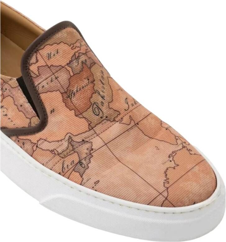 Alviero Martini 1a Classe Geo Classic Slip-On Sneakers Natuurlijk Beige Heren