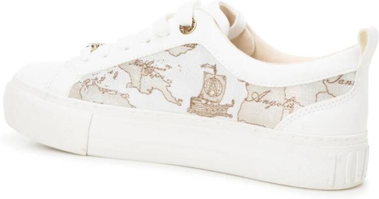 Alviero Martini 1a Classe Geo Safari Leren Sneakers White Dames