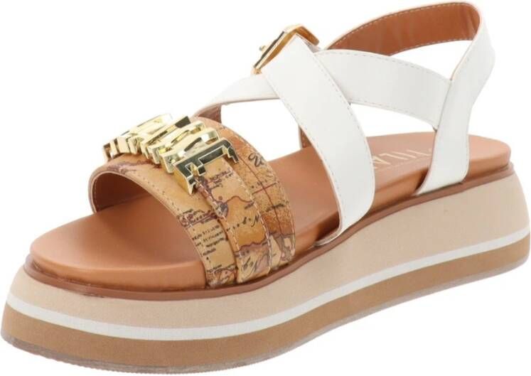 Alviero Martini 1a Classe Italiaanse Stijl Faux Leren Sandalen White Dames