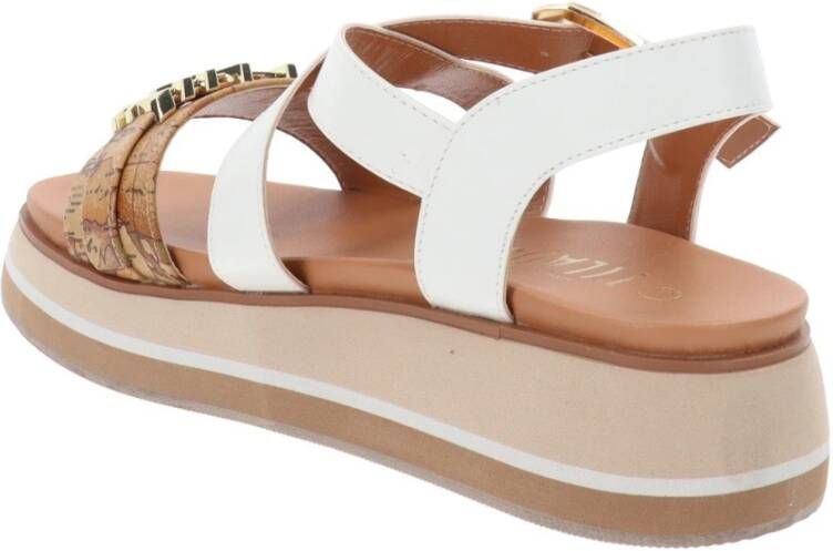 Alviero Martini 1a Classe Italiaanse Stijl Faux Leren Sandalen White Dames