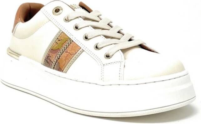 Alviero Martini 1a Classe Off-White Geo Inzet Sneakers 1983 Beige Dames