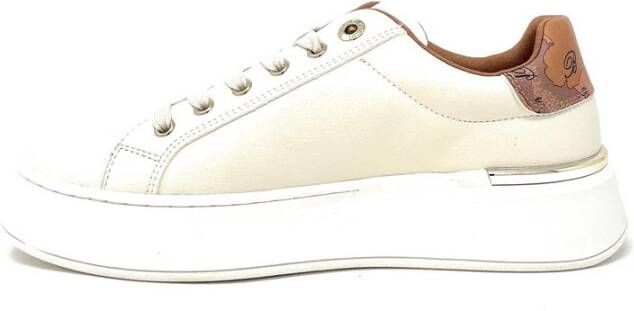 Alviero Martini 1a Classe Off-White Geo Inzet Sneakers 1983 Beige Dames