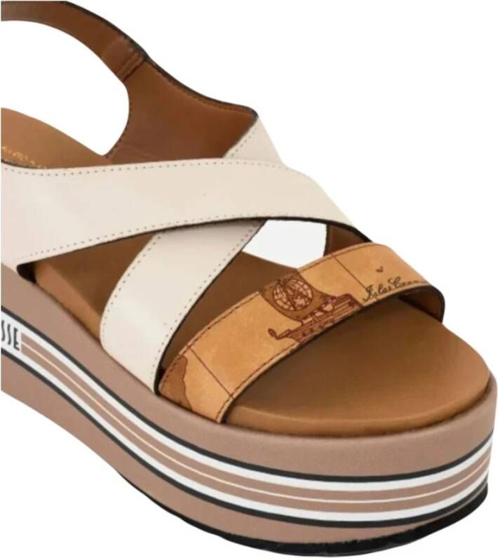 Alviero Martini 1a Classe Platform Sandaal Room Cross Strap Multicolor Dames