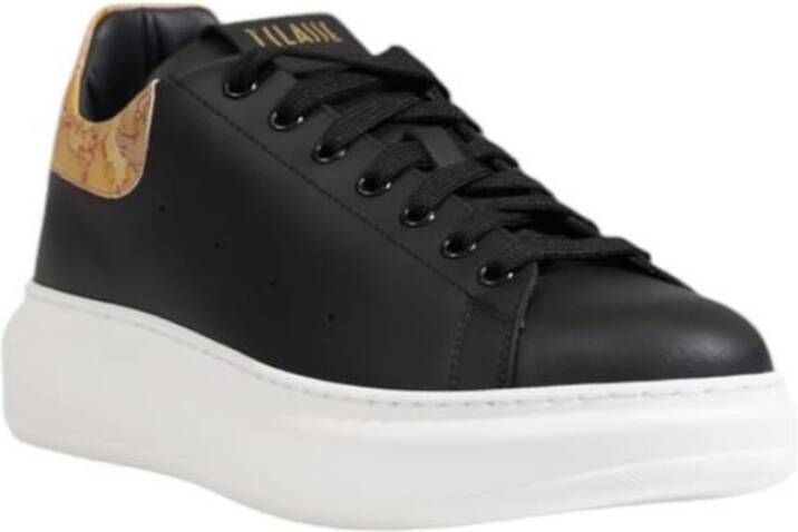 Alviero Martini 1a Classe Polyurethaan Detail Leren Sneaker Heren Collectie Black Heren