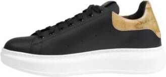 Alviero Martini 1a Classe Polyurethaan Detail Leren Sneaker Heren Collectie Black Heren