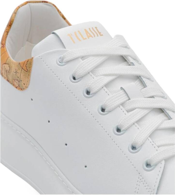 Alviero Martini 1a Classe Witte Leren Sneakers Geo Classic White Heren