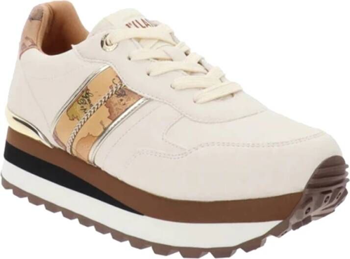 Alviero Martini 1a Classe Witte Sneakers Gedurfd en Verfijnd Ontwerp Beige Dames