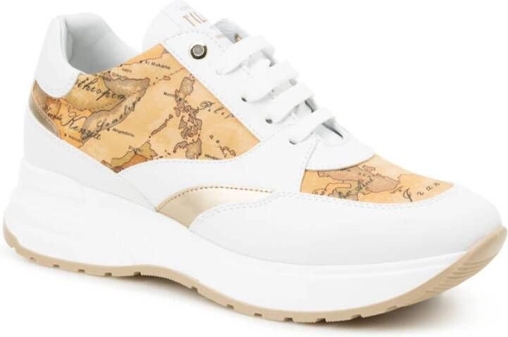 Alviero Martini 1a Classe Witte Sneakers met Geo Print Multicolor Dames