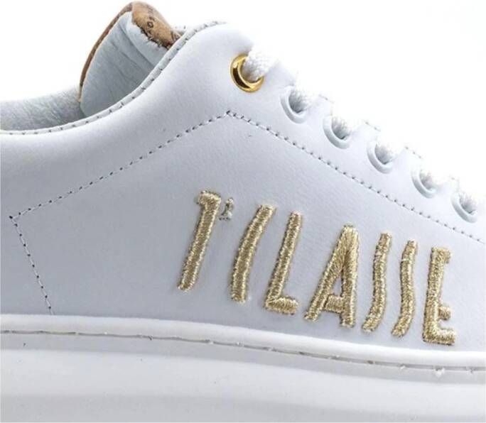 Alviero Martini 1a Classe Witte sneakers met goud reliëf logo White Dames