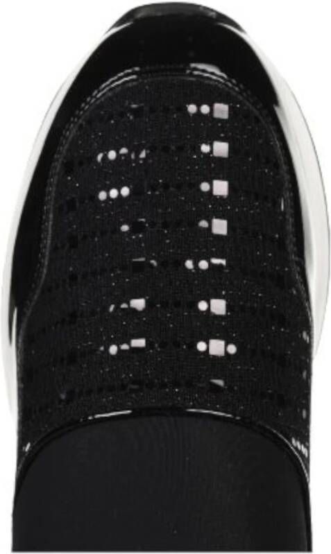 Alviero Martini 1a Classe Zwarte slip-on sneakers met strass Black Dames