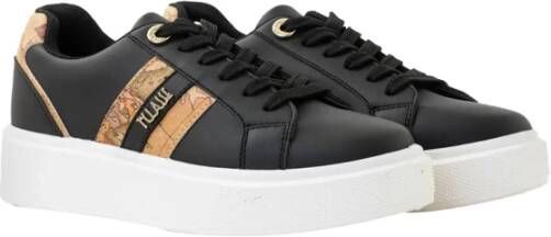 Alviero Martini 1a Classe Zwarte Sneakers met Geo Print Detail Black Dames