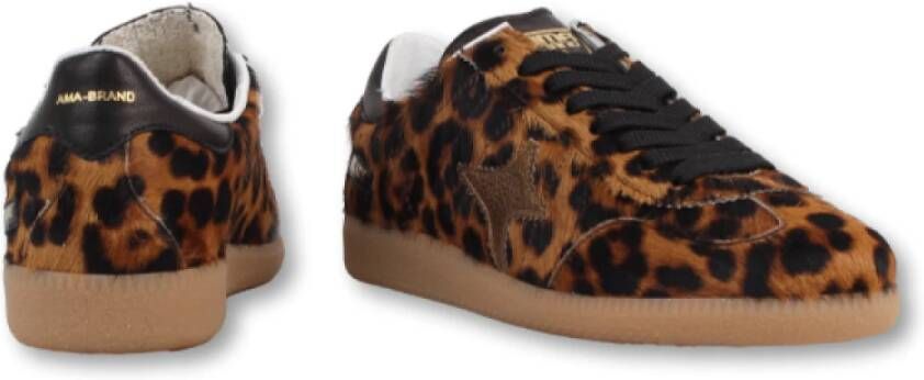 Ama Brand Leopard Print Sneaker Brown Dames