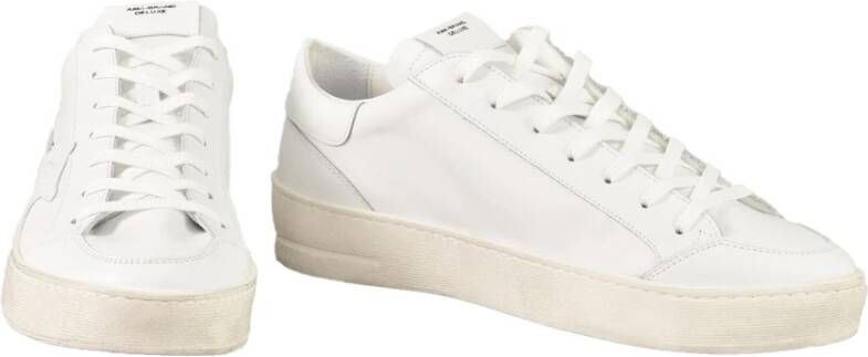 Ama Brand Leren Sneakers met Rubberen Zool White Heren