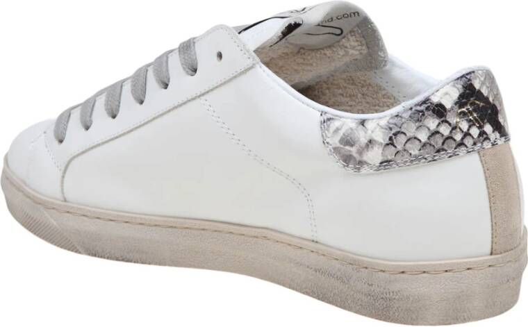 Ama Brand Witte Glitter Leren Sneakers White Dames