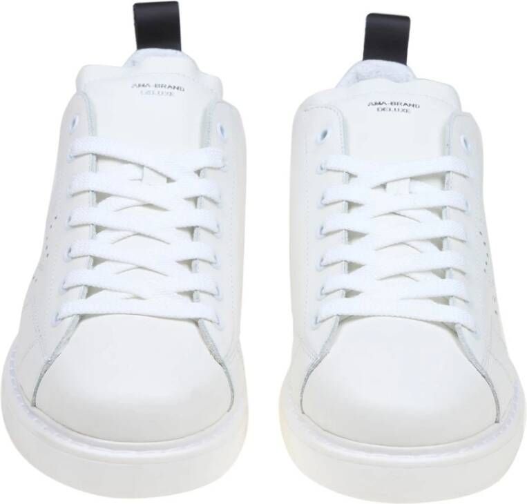 Ama Brand Zwart en wit leren sneakers White Heren