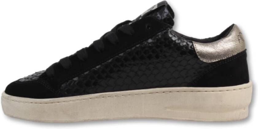 Ama Brand Zwarte Leren Sneaker Black Dames