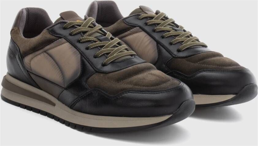 Ambitious Casual Bicolor Leren Sneaker Brown Heren