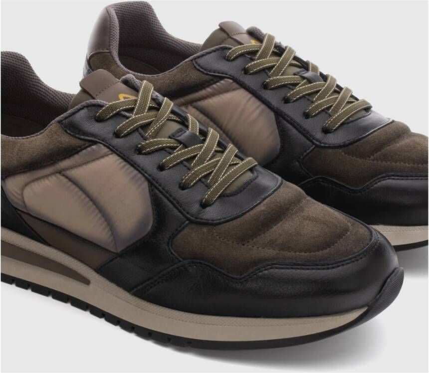 Ambitious Casual Bicolor Leren Sneaker Brown Heren