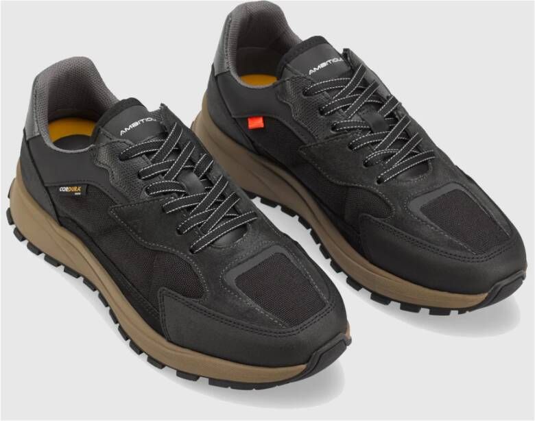 Ambitious Cordura Sneaker met Oversized Sole Black Heren