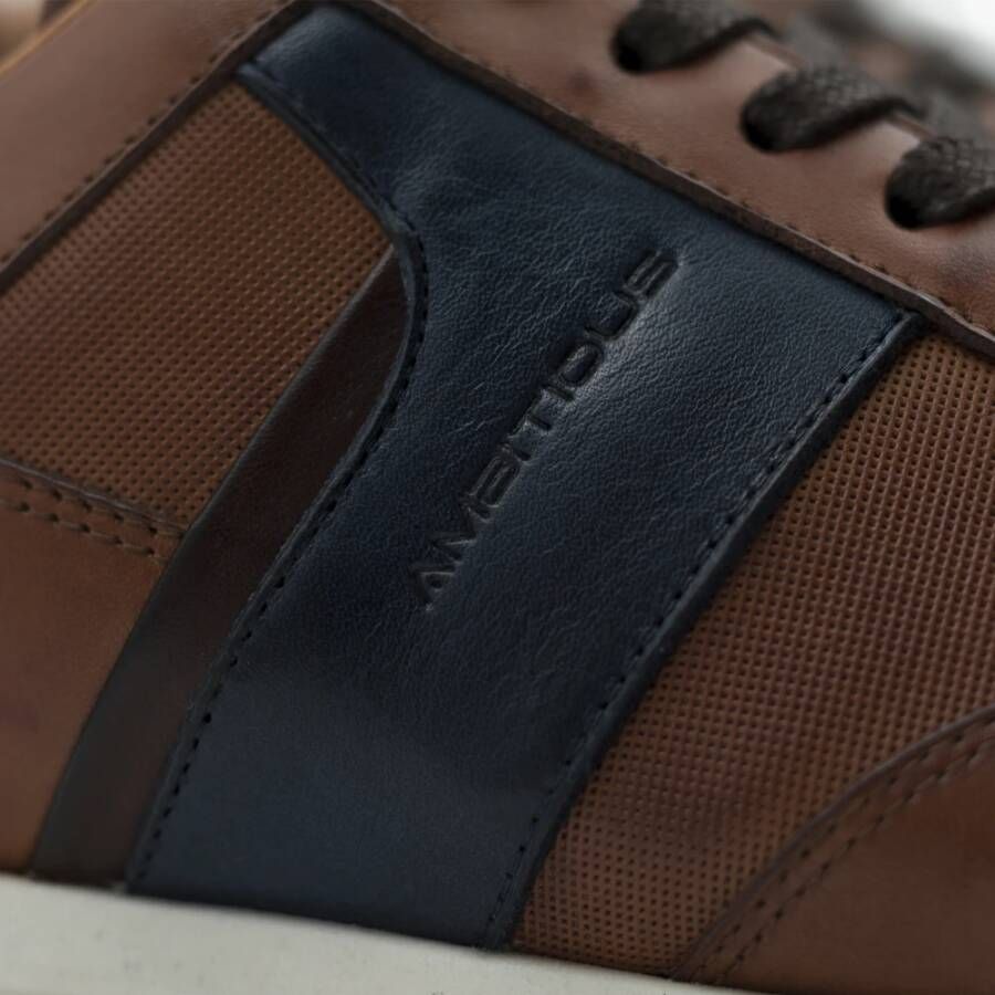 Ambitious Klassieke Leren Sneaker met Unieke Silhouet Brown Heren