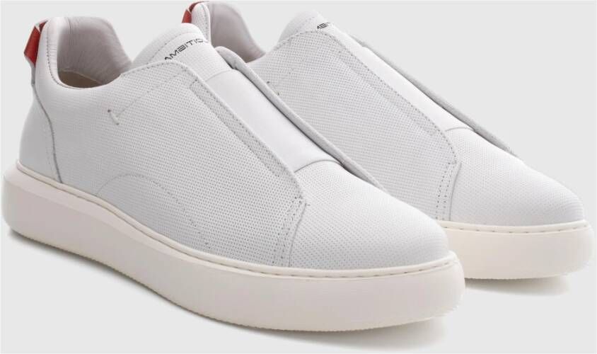 Ambitious Minimalistische Leren Instapper Sneaker White Heren