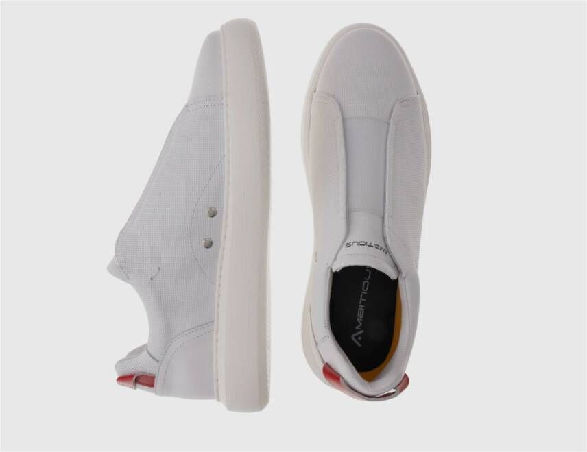 Ambitious Minimalistische Leren Instapper Sneaker White Heren