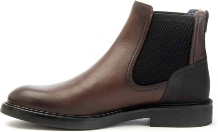 Ambitious Zwarte leren Chelsea Boot met zijrits Brown Heren