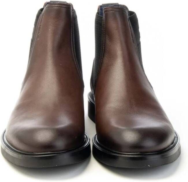 Ambitious Zwarte leren Chelsea Boot met zijrits Brown Heren