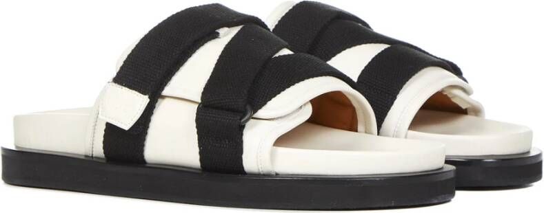 Ambush Tweekleurige leer- en nylon slippers Zwart Heren