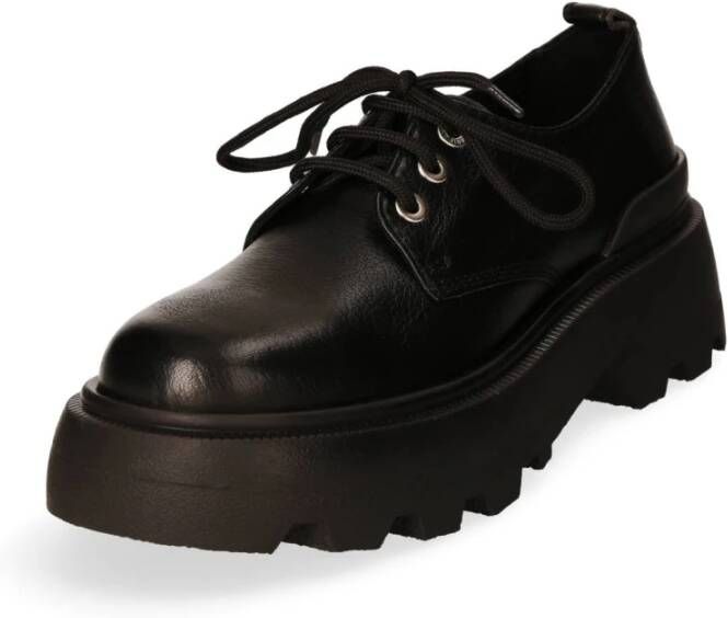 Ami Paris Gestructureerde Leren Derby Schoenen Black Heren