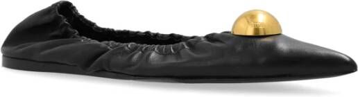 Ami Paris Leren Ballerinas Black Dames