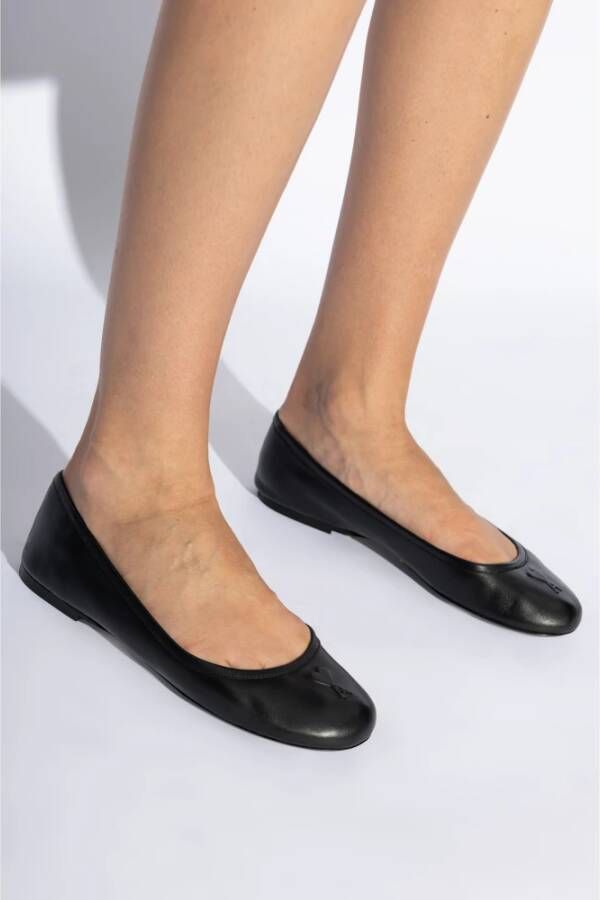 Ami Paris Leren balletflats Black Dames