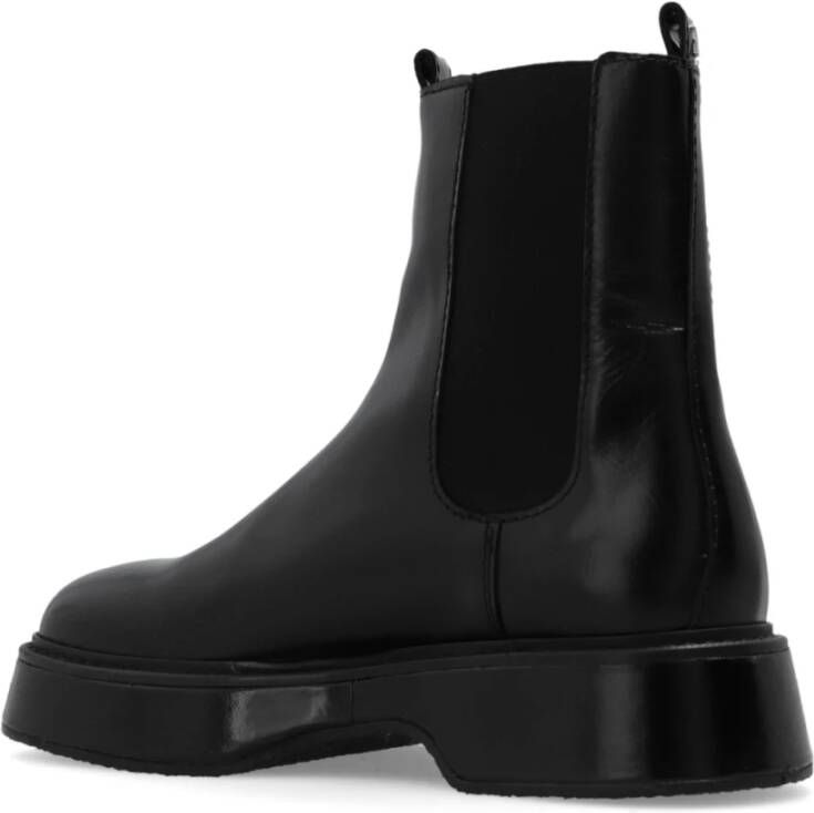 Ami Paris Square Toe Leather Chelsea Boots Black Heren