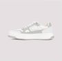 Ami Paris Witte Leren Sneakers Ronde Neus Multicolor Heren - Thumbnail 2