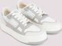 Ami Paris Witte Leren Sneakers Ronde Neus Multicolor Heren - Thumbnail 3