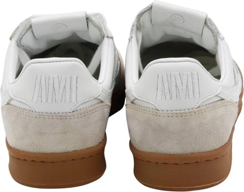 Ami Paris Witte Tennis Sneaker Wit Heren