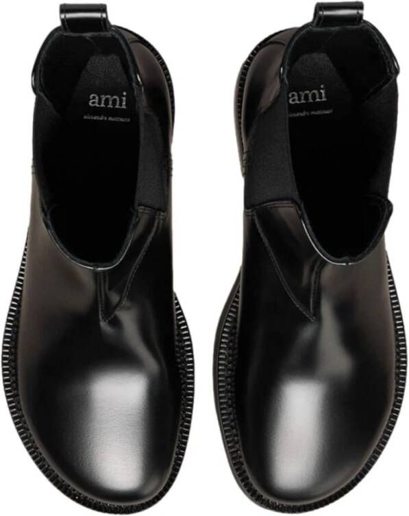 Ami Paris Zwarte Anatomische Teen Derbies Schoenen Black Heren