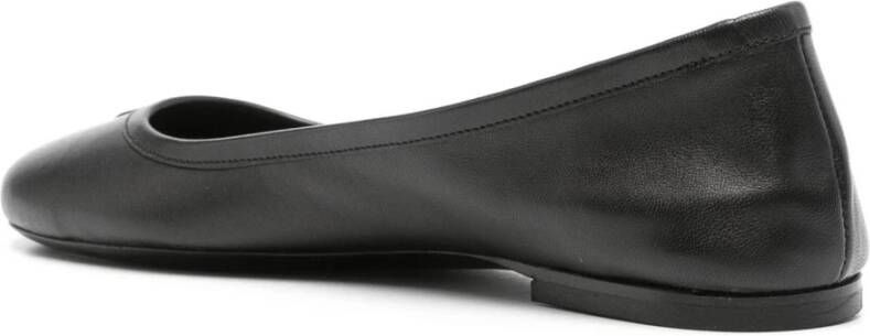 Ami Paris Zwarte Ballerina Schoenen Glad Leer Black Dames