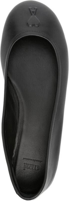 Ami Paris Zwarte Ballerina Schoenen Glad Leer Black Dames